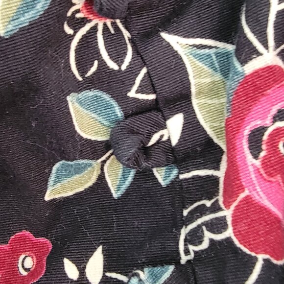 Floral Cotton A-Line Halter Dress Size L - Picture 2 of 8